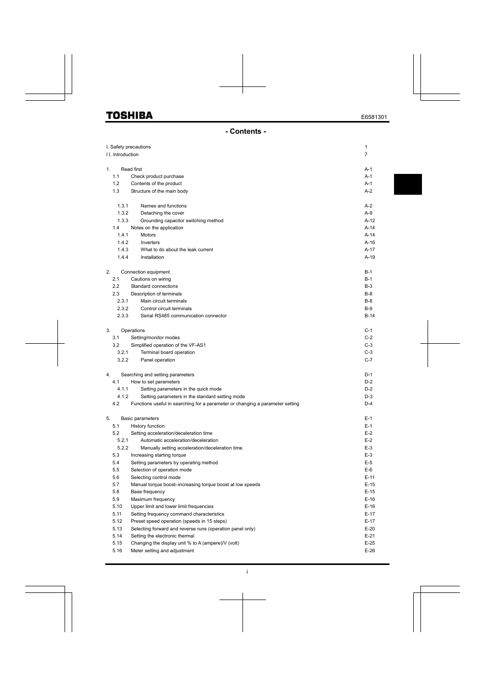 Toshiba Tosvert VF-AS1 User Manual | Page 11 / 312
