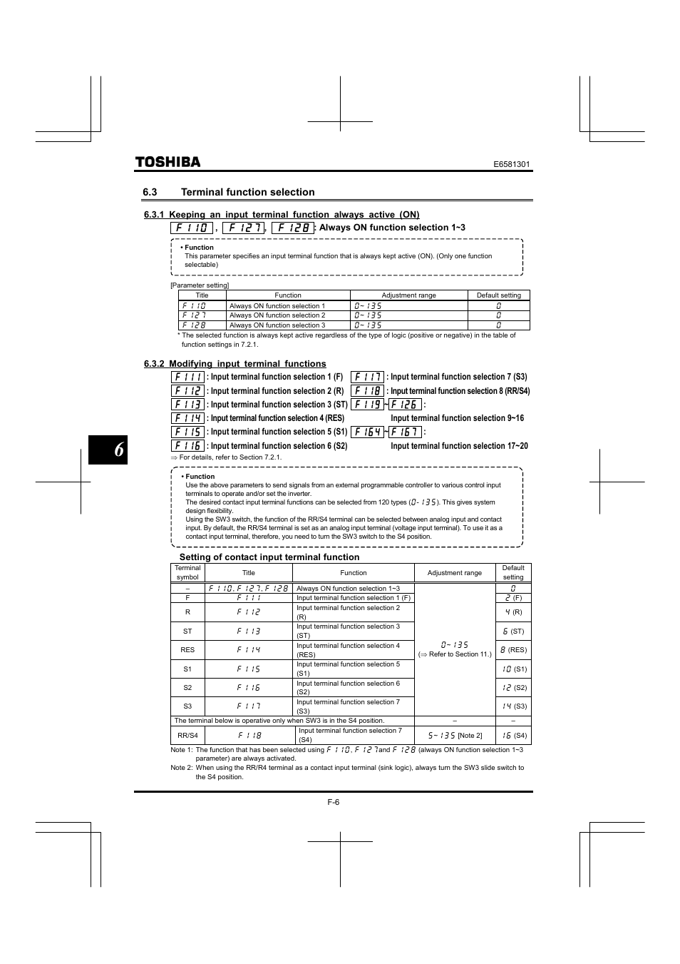 3 terminal function selection | Toshiba Tosvert VF-AS1 User Manual | Page 118 / 312