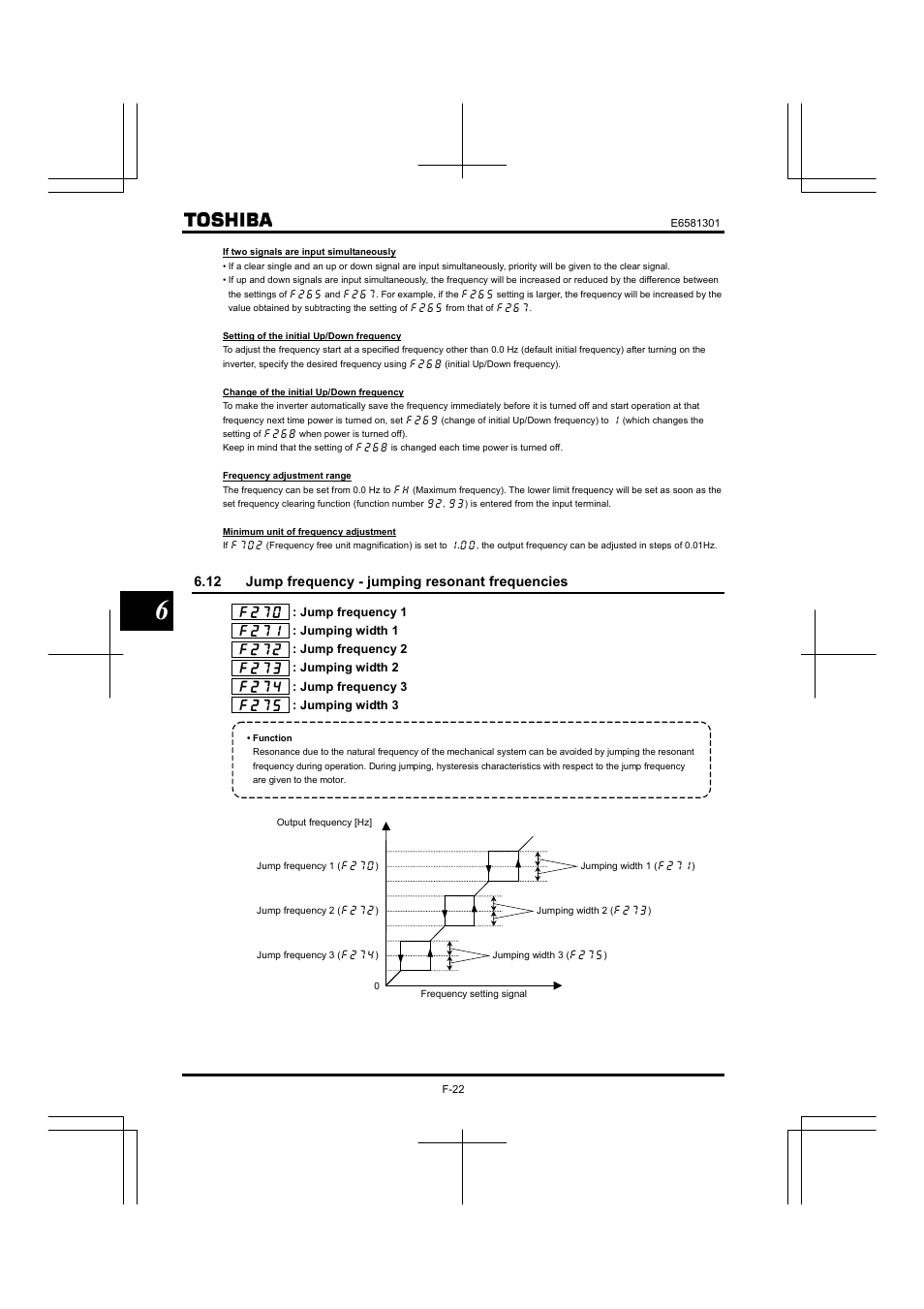 12 jump frequency - jumping resonant frequencies | Toshiba Tosvert VF-AS1 User Manual | Page 134 / 312