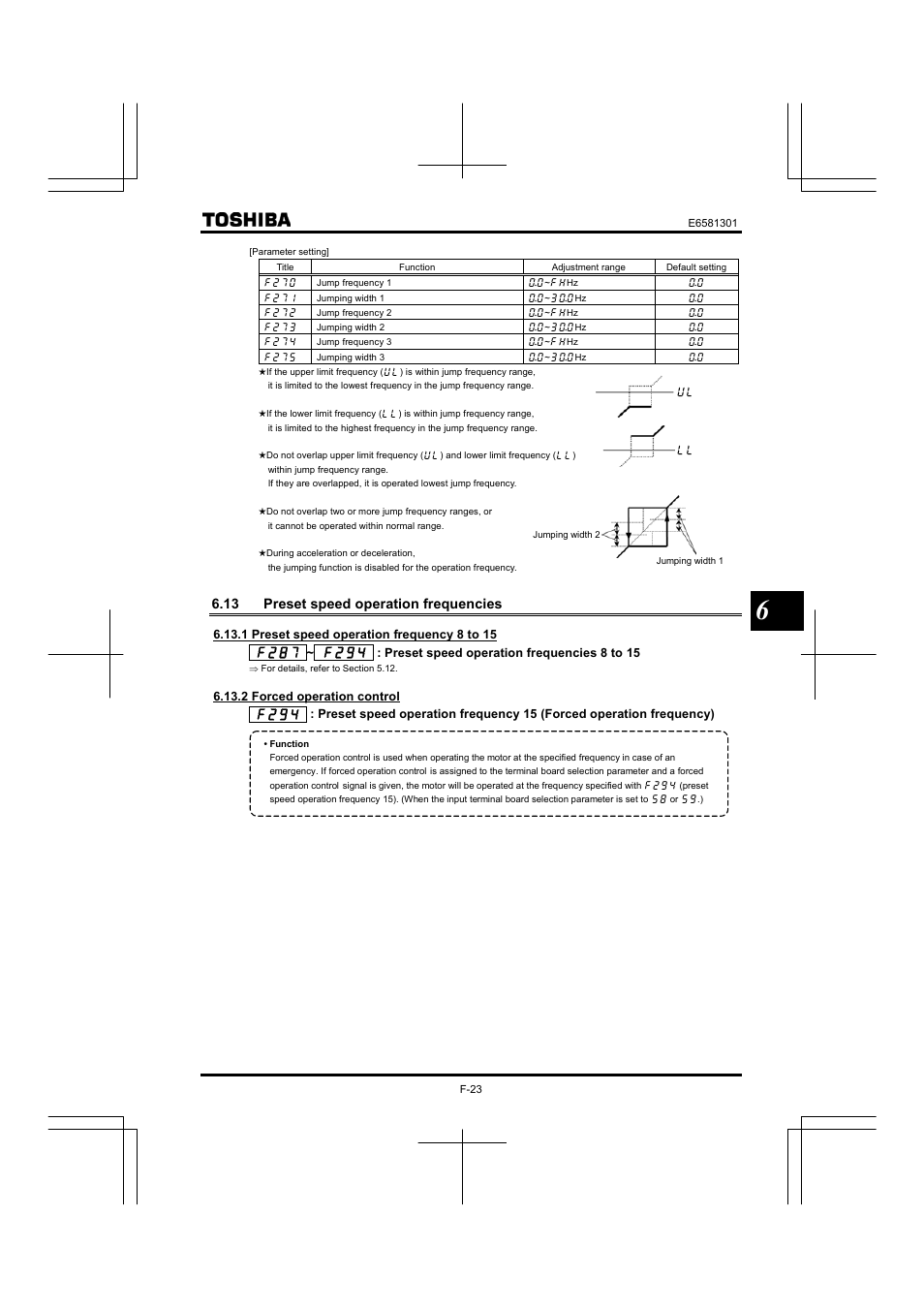 13 preset speed operation frequencies | Toshiba Tosvert VF-AS1 User Manual | Page 135 / 312