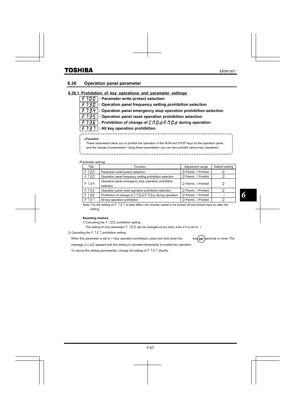36 operation panel parameter | Toshiba Tosvert VF-AS1 User Manual | Page 179 / 312