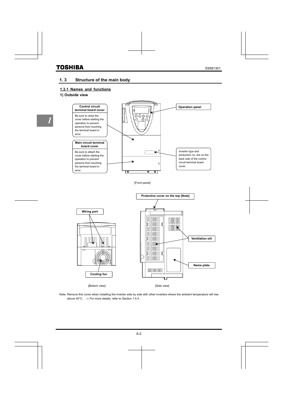 3 structure of the main body | Toshiba Tosvert VF-AS1 User Manual | Page 18 / 312