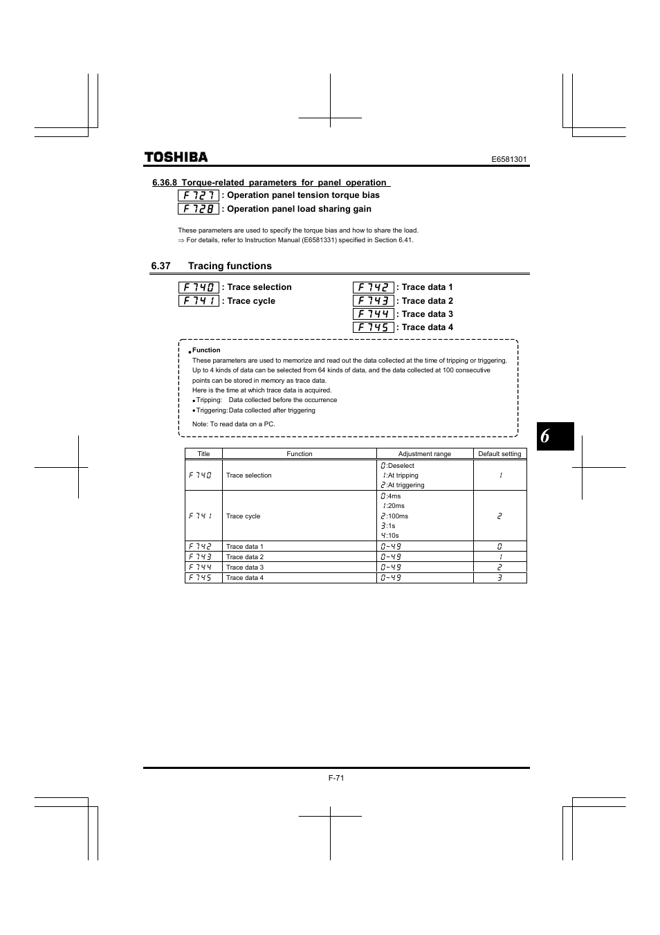 37 tracing functions | Toshiba Tosvert VF-AS1 User Manual | Page 183 / 312