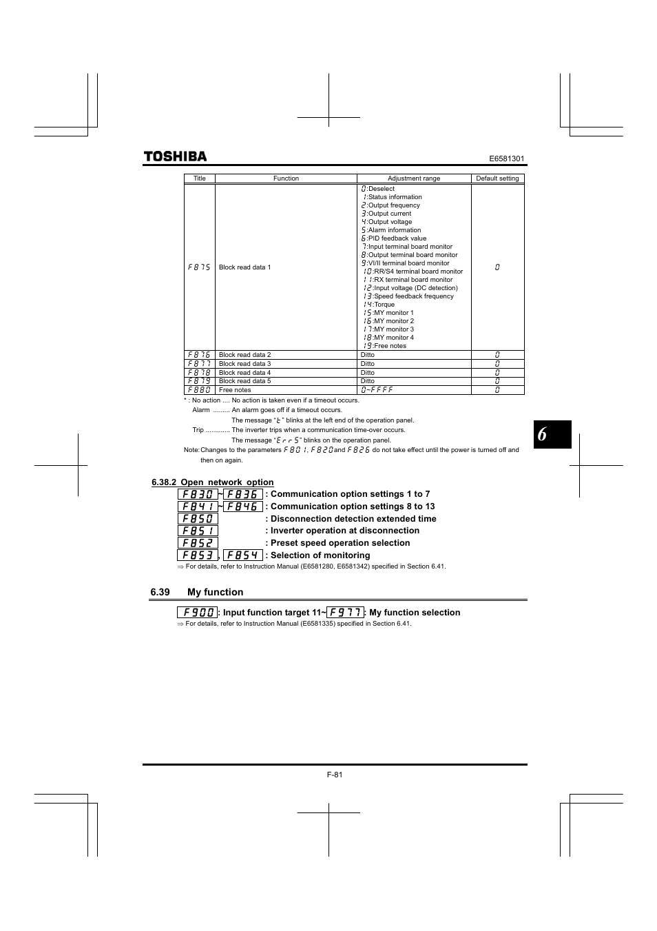 39 my function | Toshiba Tosvert VF-AS1 User Manual | Page 193 / 312
