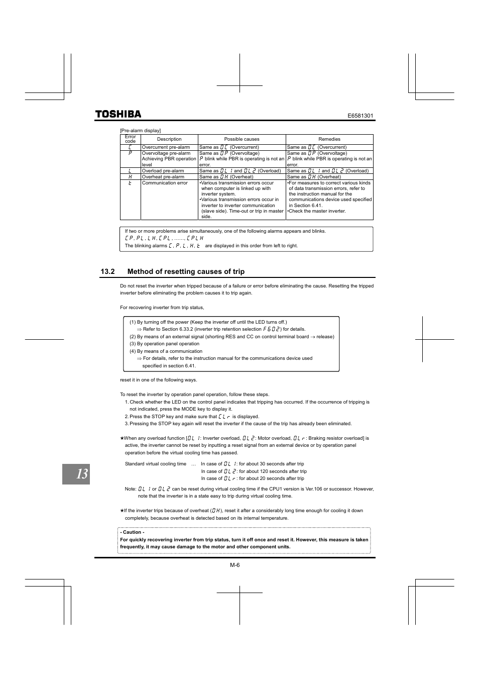 2 method of resetting causes of trip | Toshiba Tosvert VF-AS1 User Manual | Page 300 / 312
