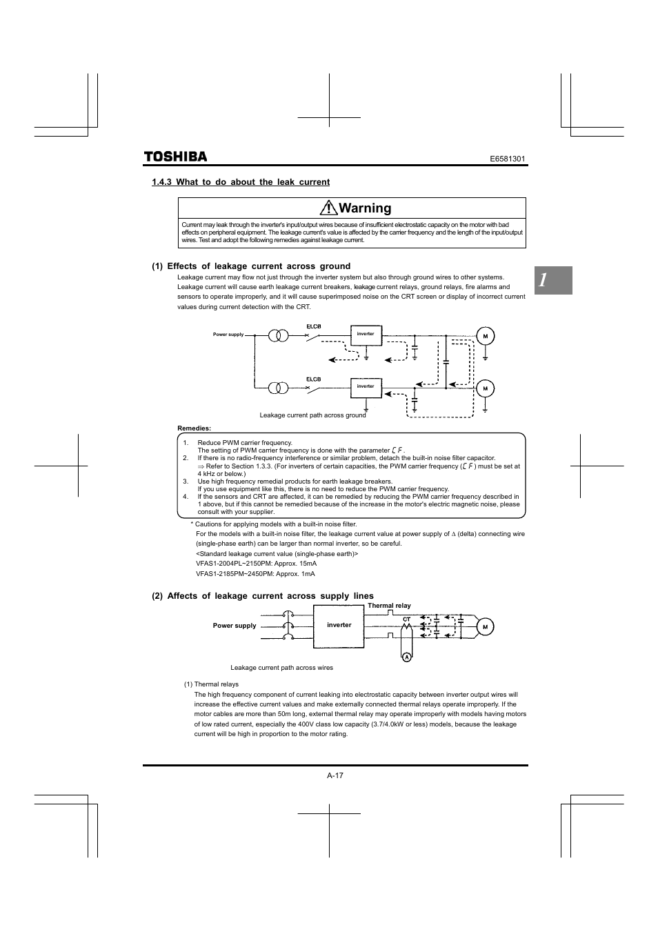 Warning | Toshiba Tosvert VF-AS1 User Manual | Page 33 / 312