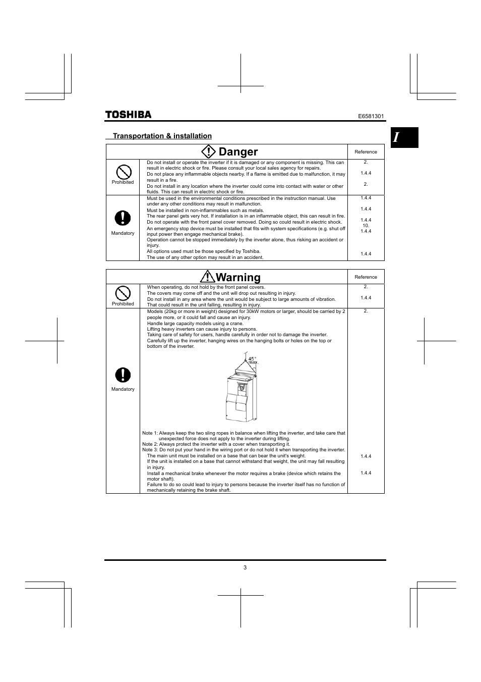 Danger, Warning | Toshiba Tosvert VF-AS1 User Manual | Page 5 / 312