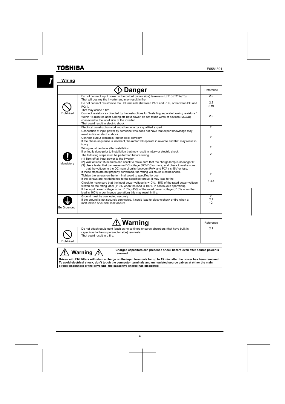 Danger, Warning | Toshiba Tosvert VF-AS1 User Manual | Page 6 / 312