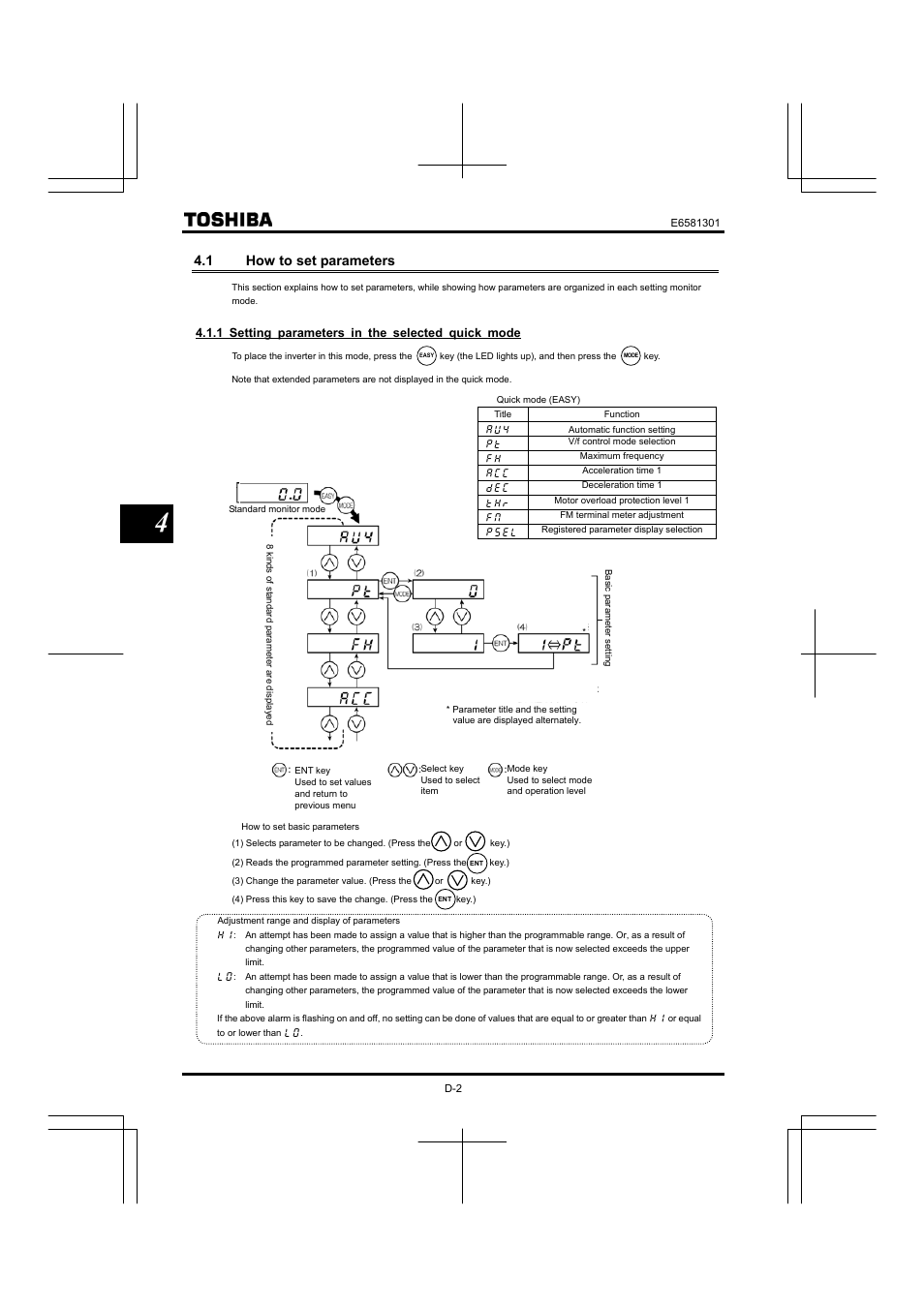 1 how to set parameters | Toshiba Tosvert VF-AS1 User Manual | Page 64 / 312