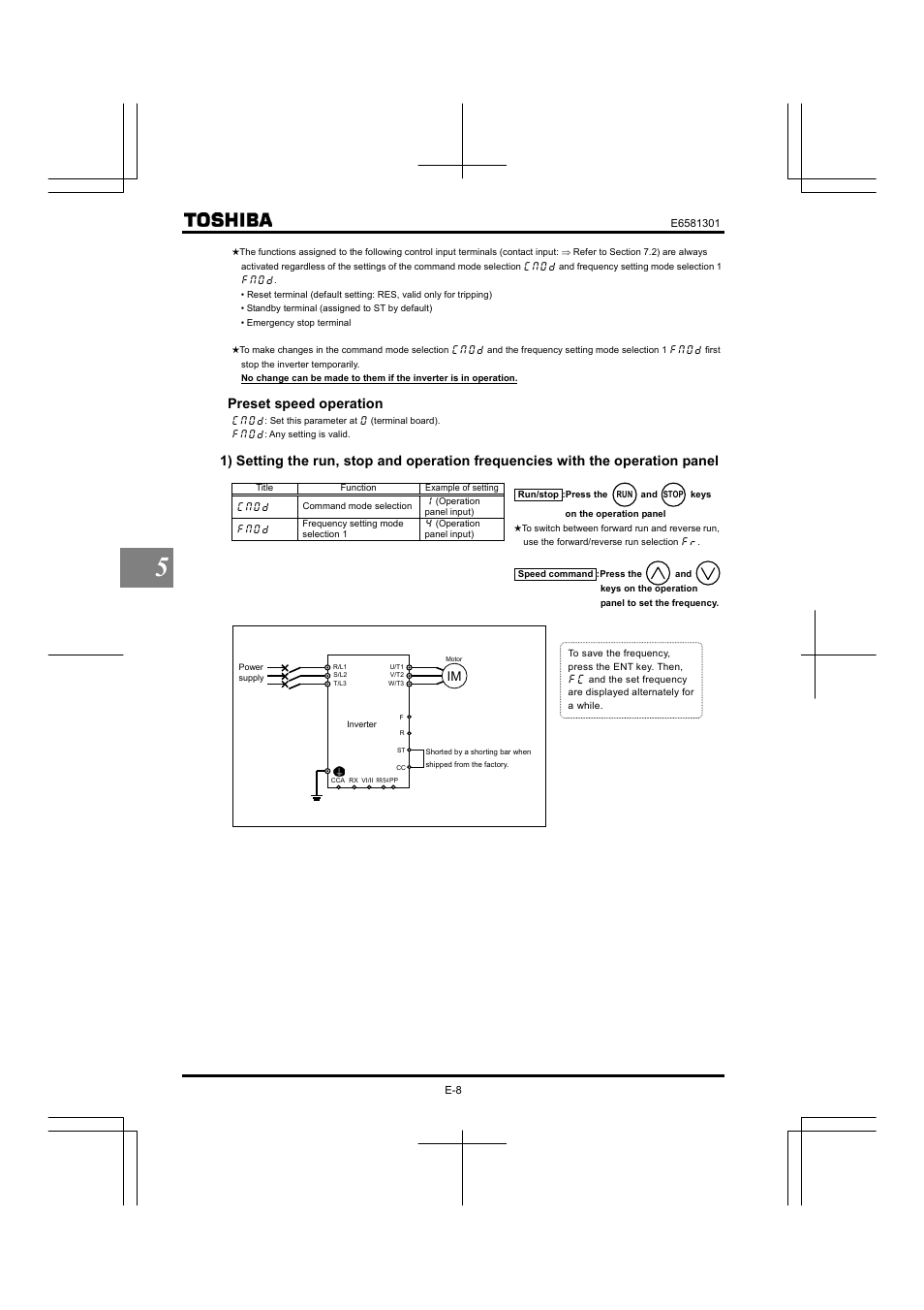Preset speed operation | Toshiba Tosvert VF-AS1 User Manual | Page 74 / 312