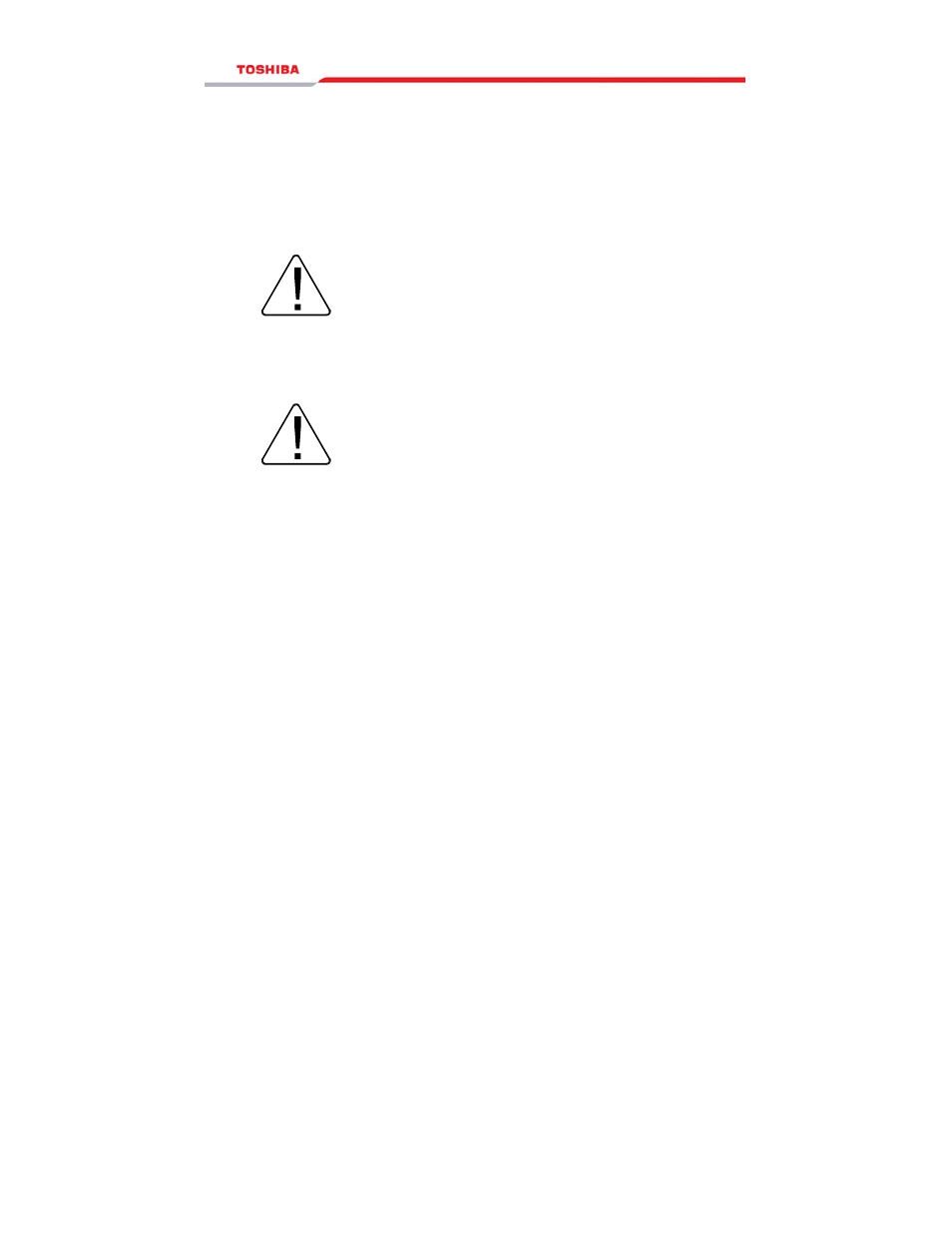 Attention | Toshiba RELIABILITY IN MOTION 1000 User Manual | Page 17 / 54