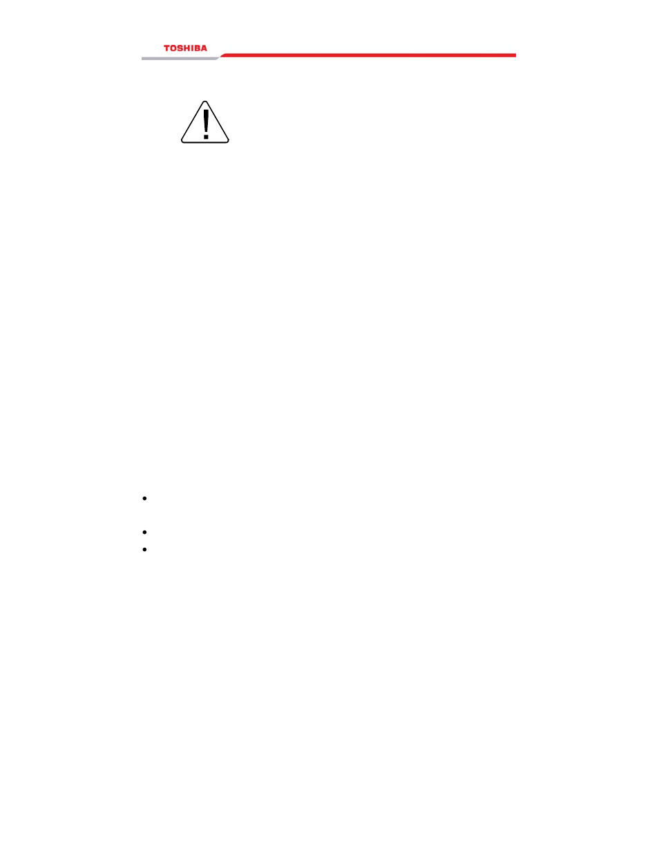 Caution | Toshiba RELIABILITY IN MOTION 1000 User Manual | Page 18 / 54