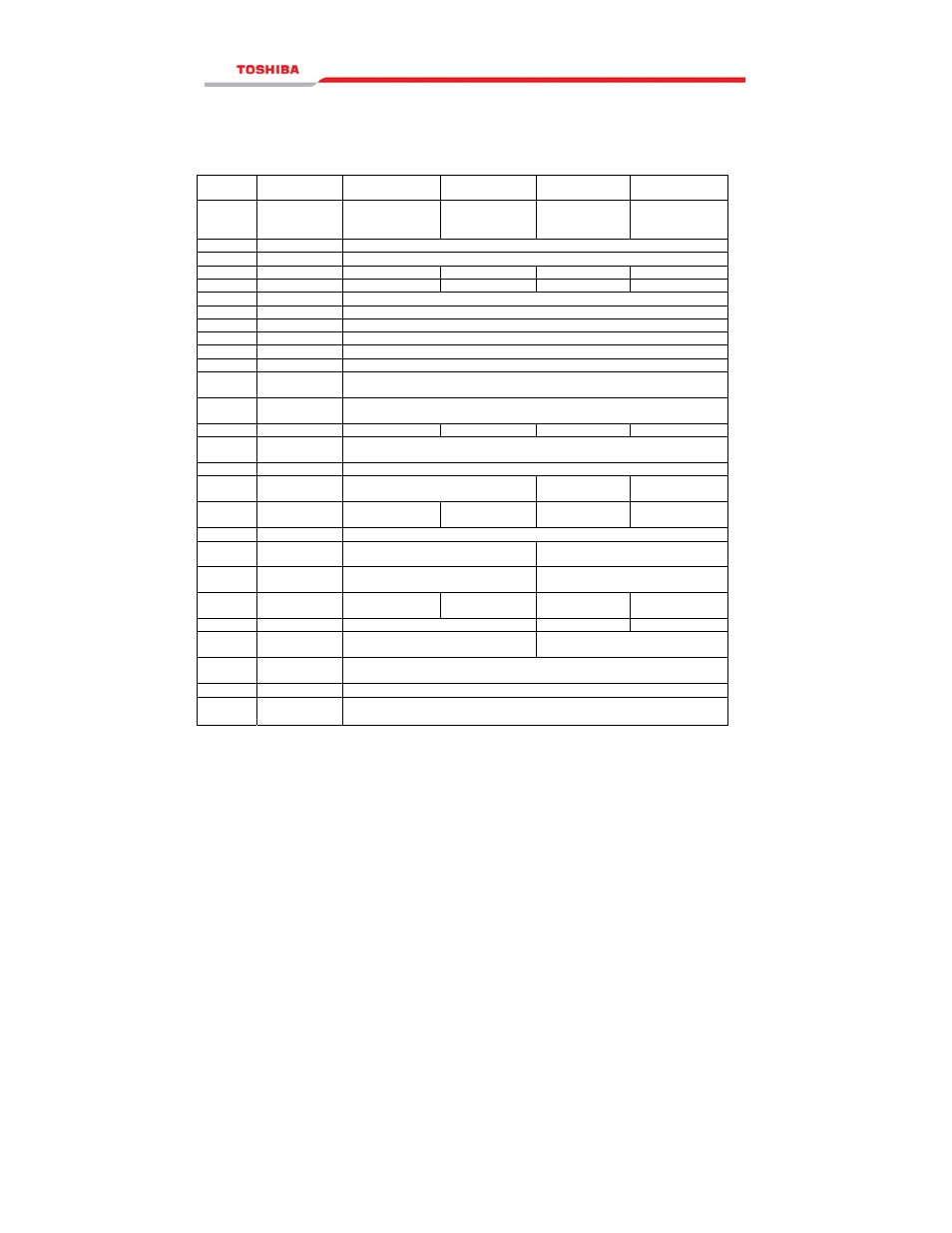 Technical specifications | Toshiba RELIABILITY IN MOTION 1000 User Manual | Page 47 / 54