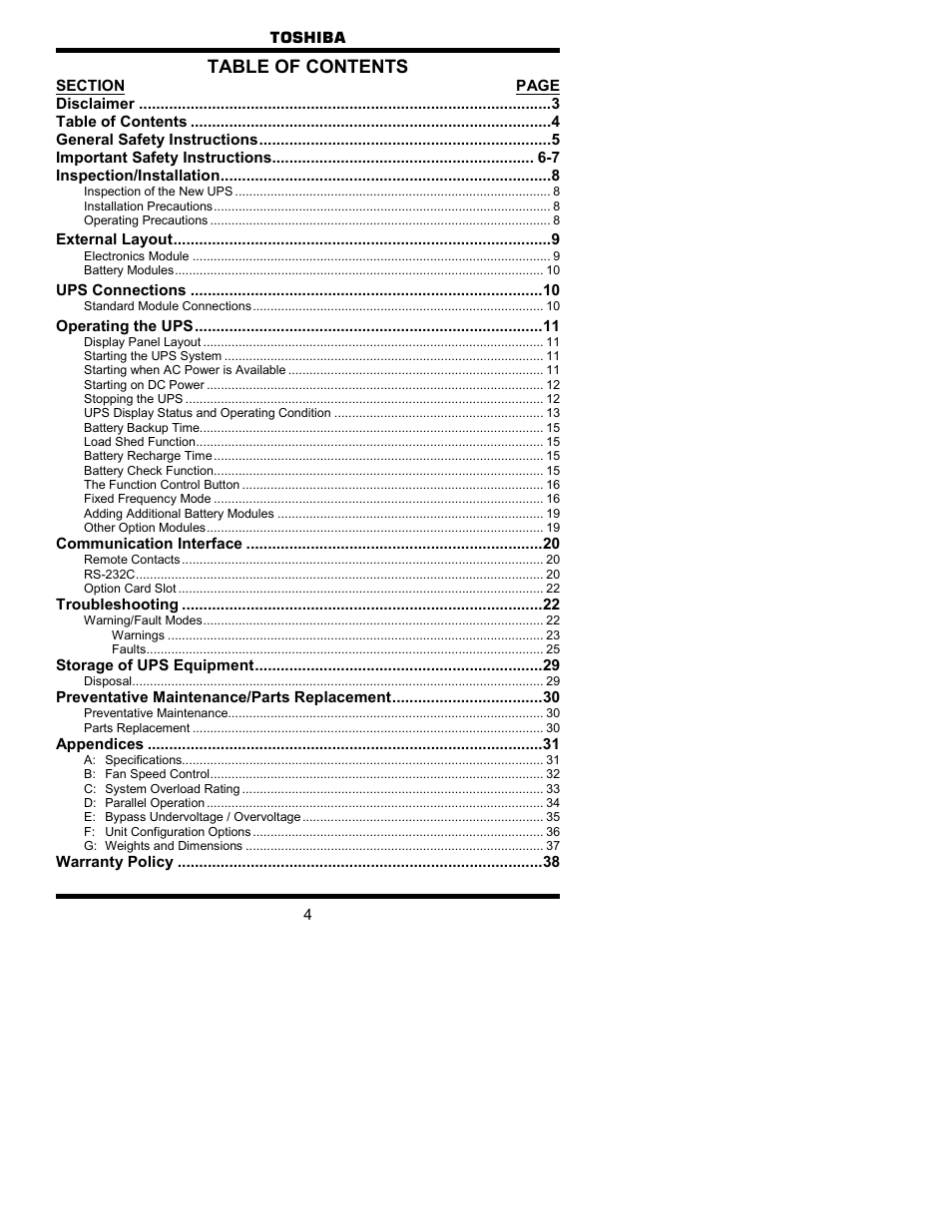 Toshiba 1700 User Manual | Page 4 / 41