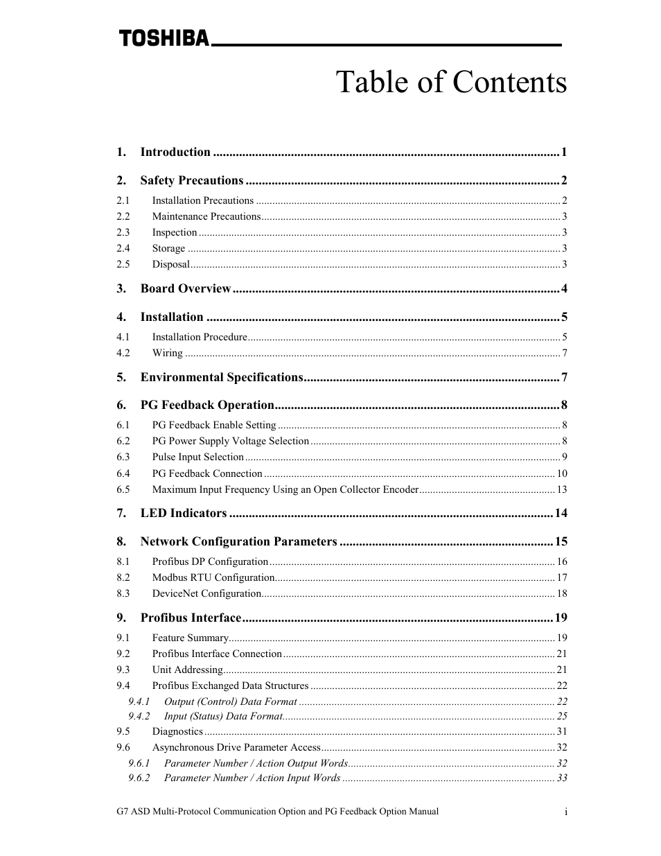 Toshiba G7 User Manual | Page 6 / 84