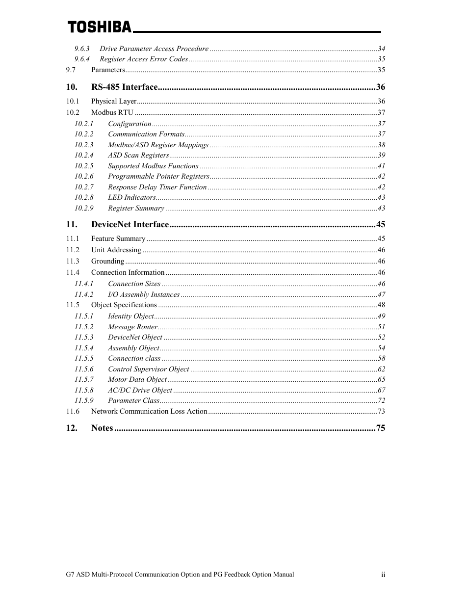 Toshiba G7 User Manual | Page 7 / 84