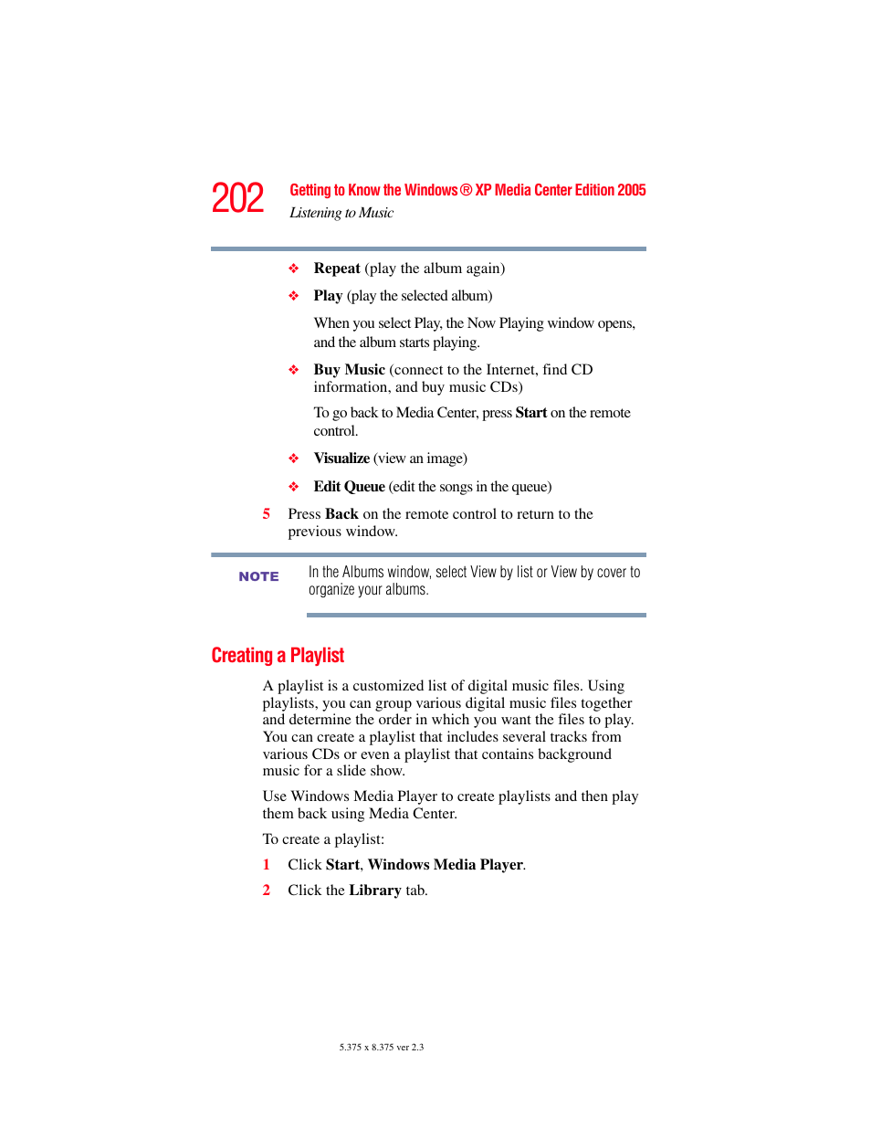 Creating a playlist | Toshiba F25Series User Manual | Page 202 / 345