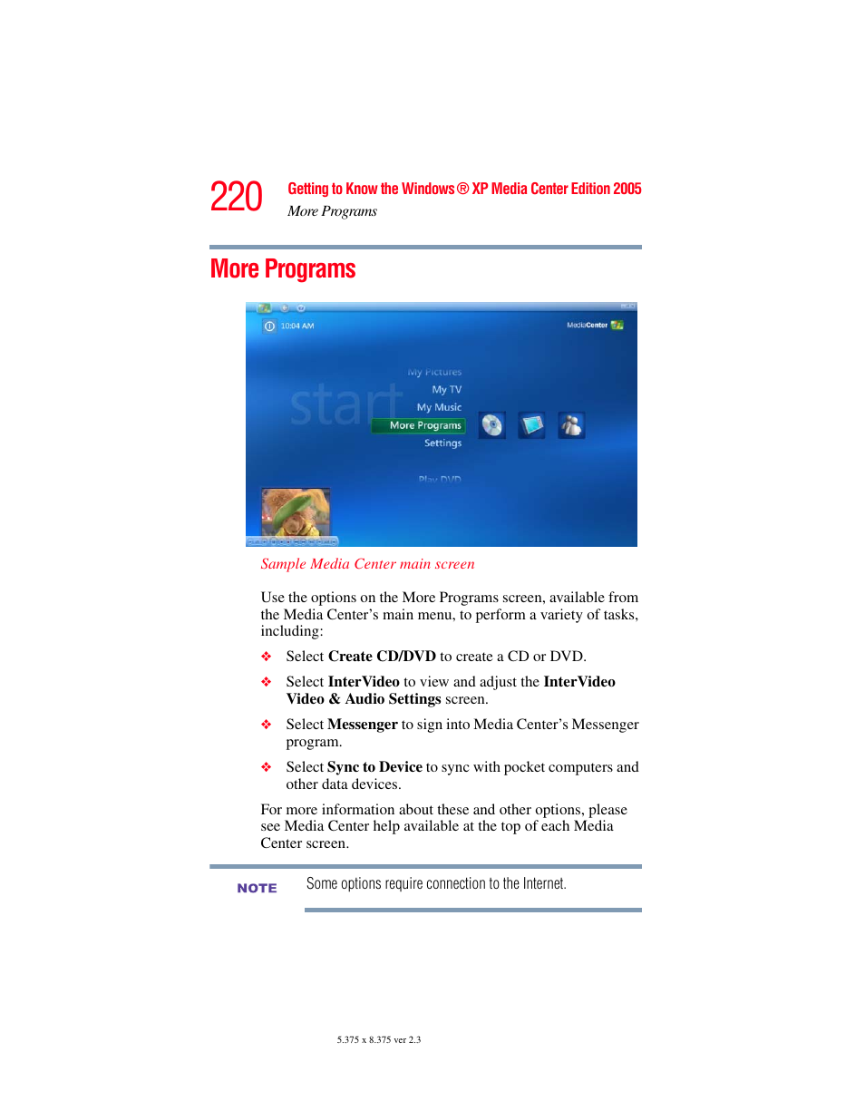 More programs | Toshiba F25Series User Manual | Page 220 / 345