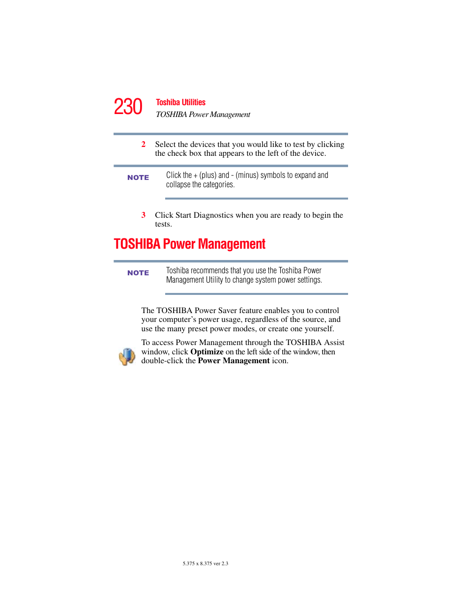 Toshiba power management | Toshiba F25Series User Manual | Page 230 / 345