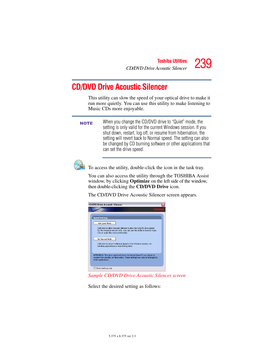 Cd/dvd drive acoustic silencer | Toshiba F25Series User Manual | Page 239 / 345