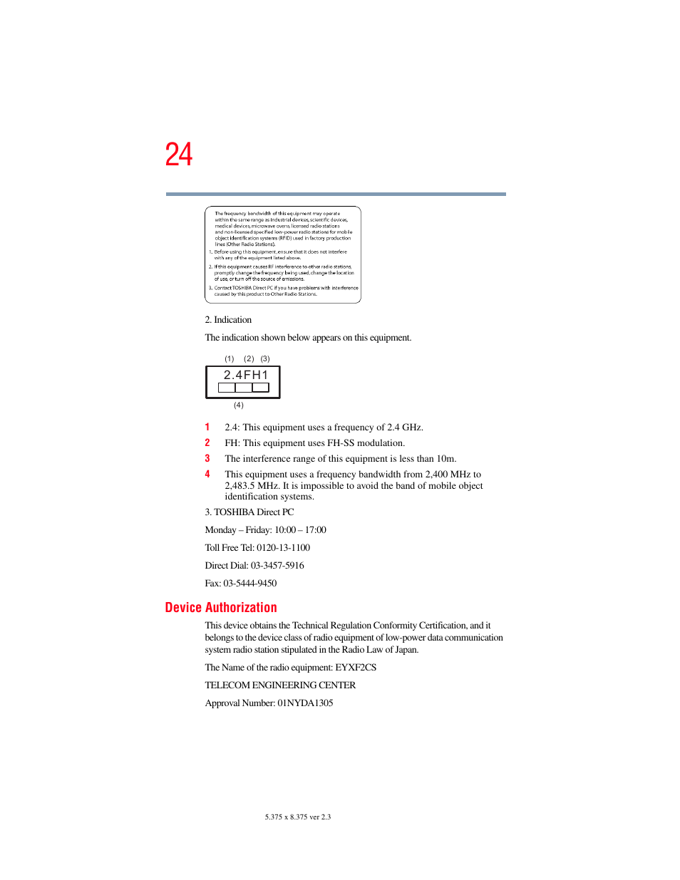 Device authorization | Toshiba F25Series User Manual | Page 24 / 345