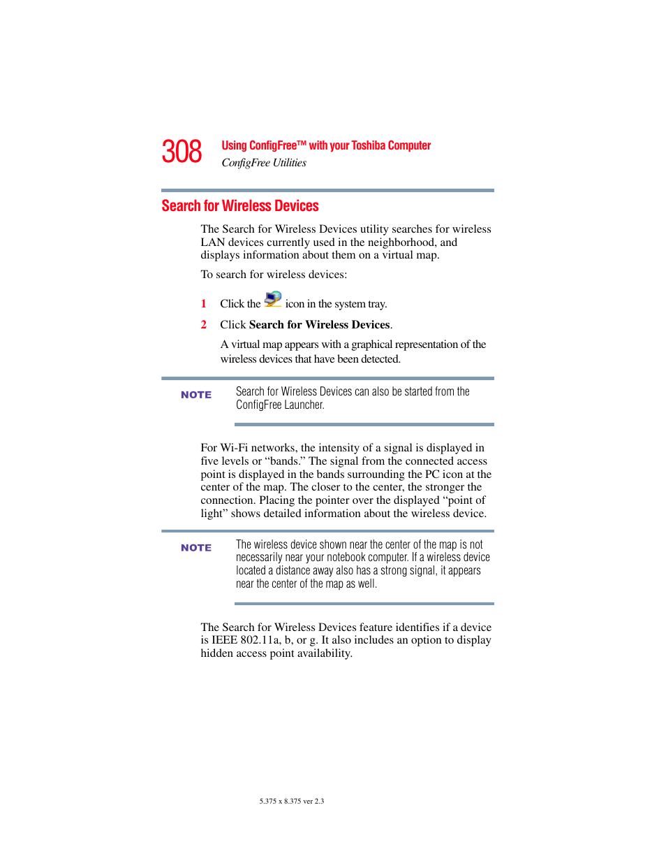 Search for wireless devices, Search for | Toshiba F25Series User Manual | Page 308 / 345