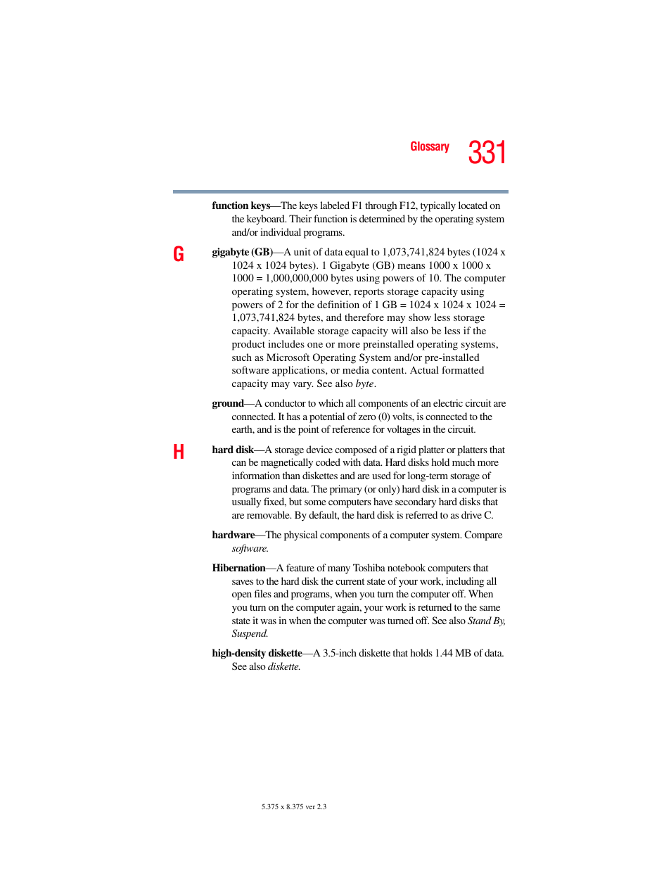 Toshiba F25Series User Manual | Page 331 / 345