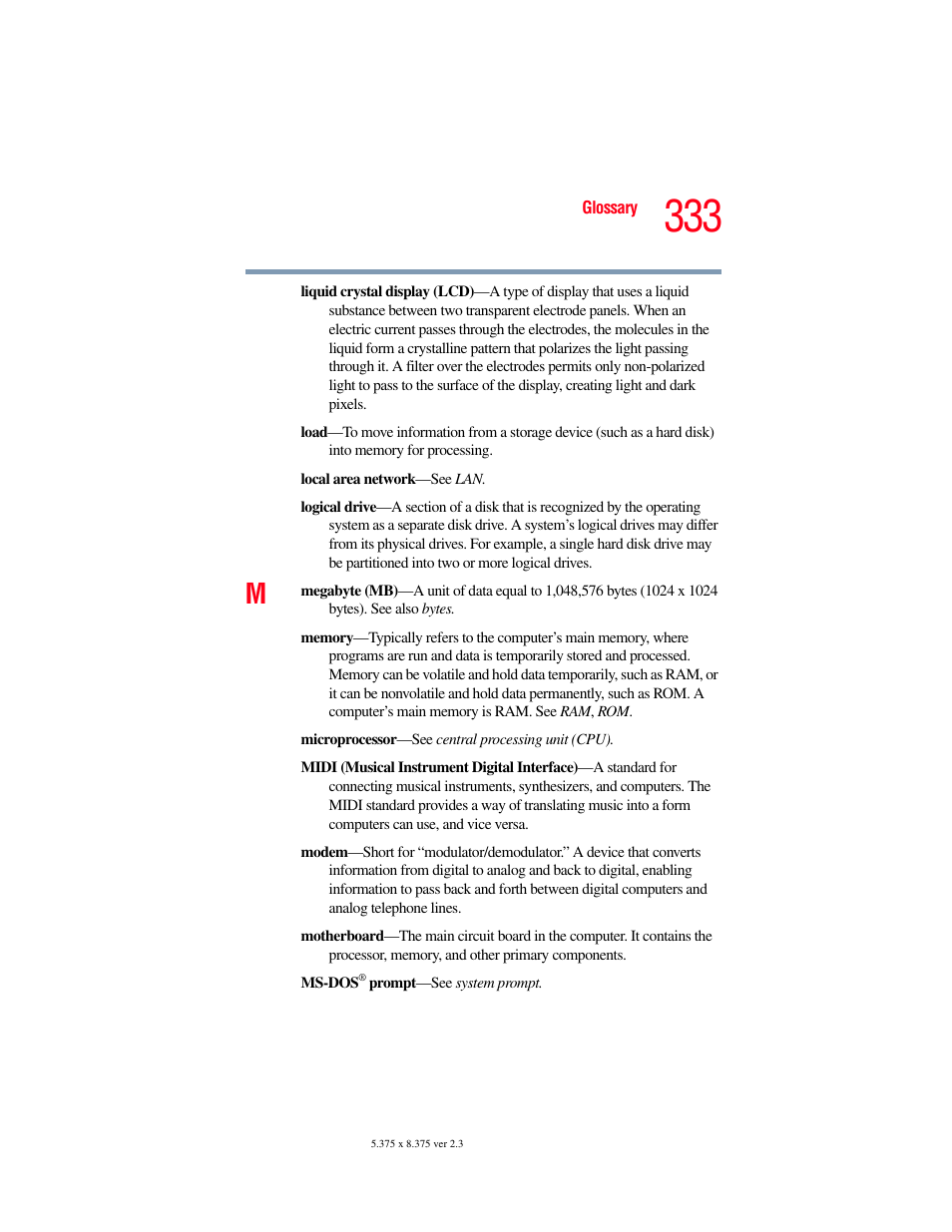 Toshiba F25Series User Manual | Page 333 / 345