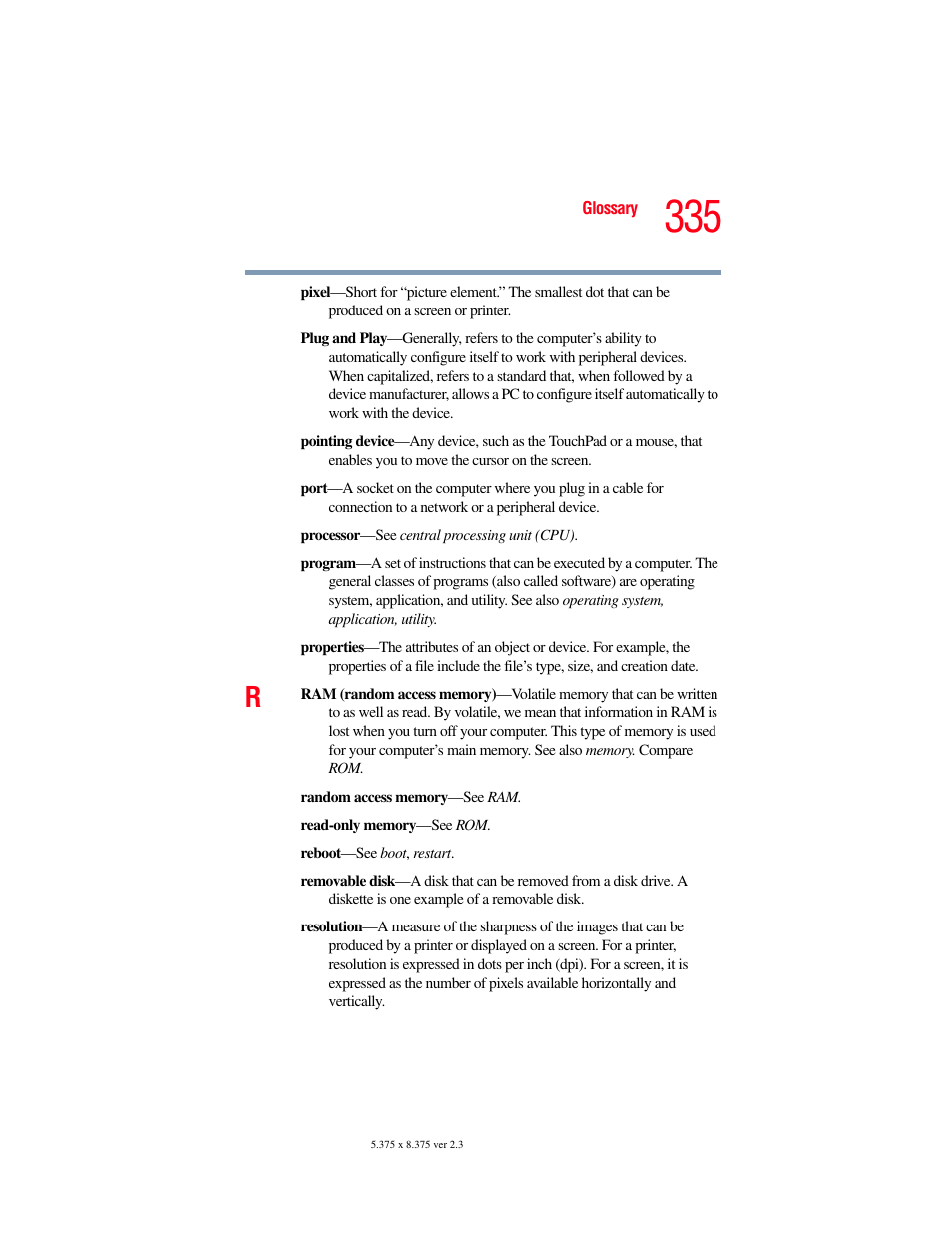 Toshiba F25Series User Manual | Page 335 / 345