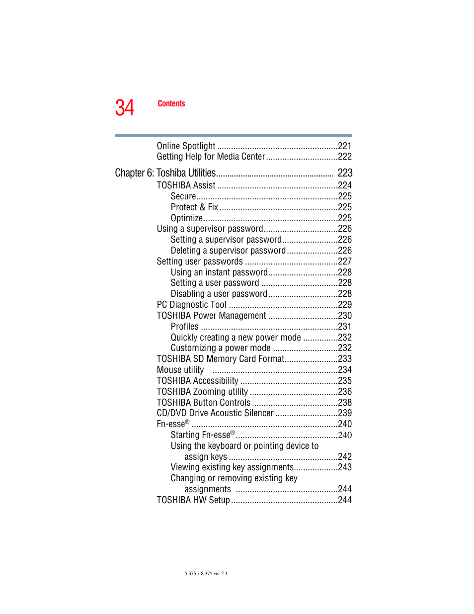 Toshiba F25Series User Manual | Page 34 / 345