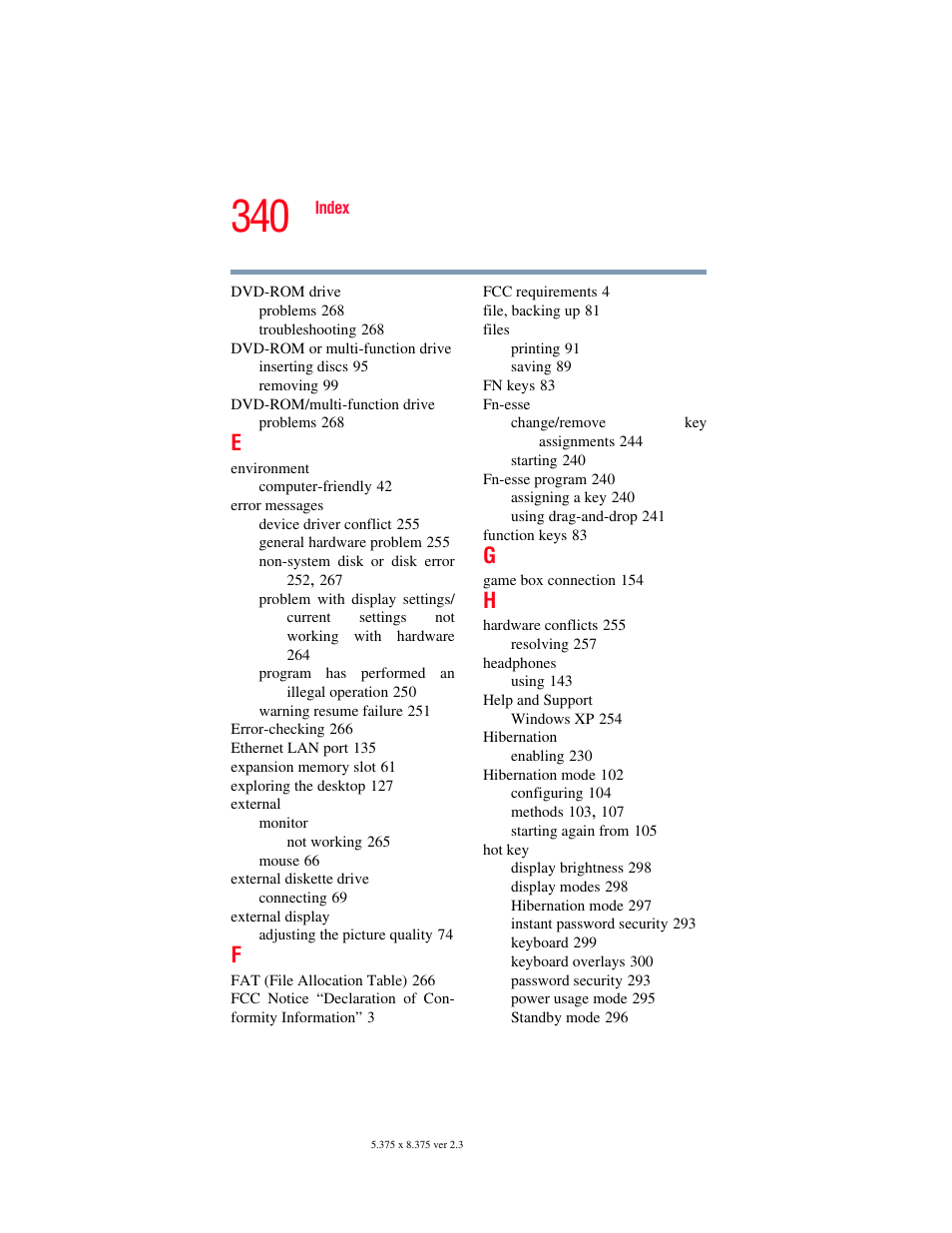 Toshiba F25Series User Manual | Page 340 / 345