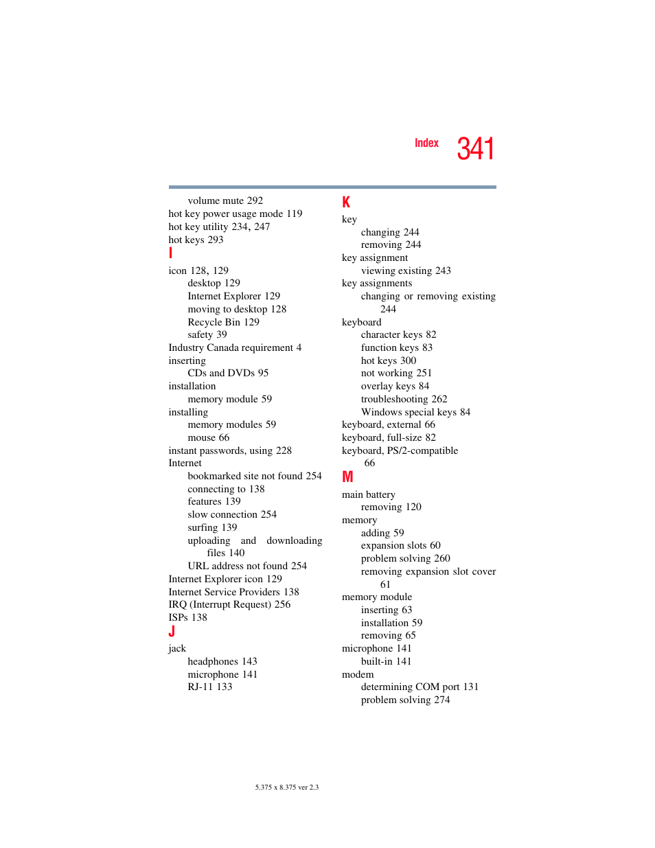 Toshiba F25Series User Manual | Page 341 / 345