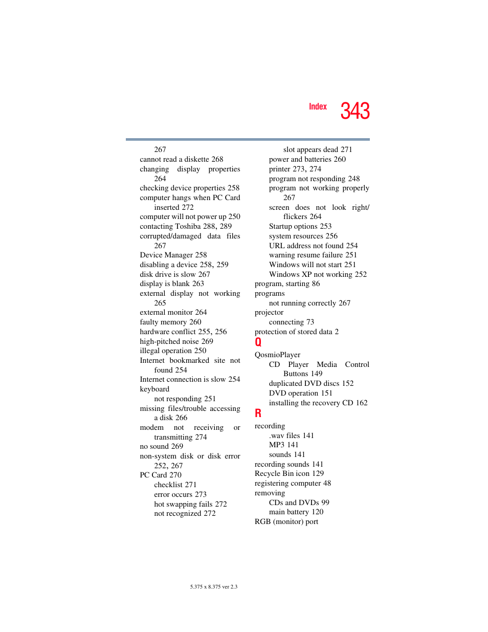 Toshiba F25Series User Manual | Page 343 / 345
