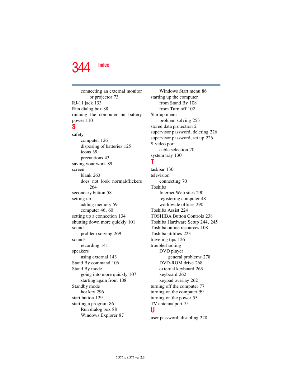 Toshiba F25Series User Manual | Page 344 / 345