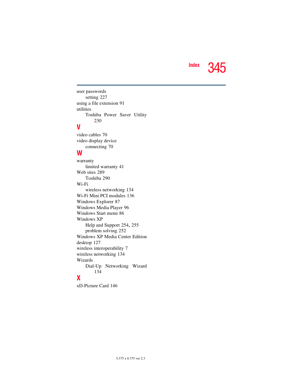 Toshiba F25Series User Manual | Page 345 / 345