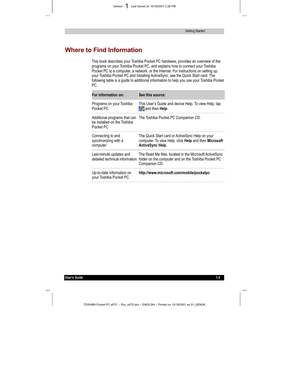 Where to find information | Toshiba e570 User Manual | Page 13 / 109