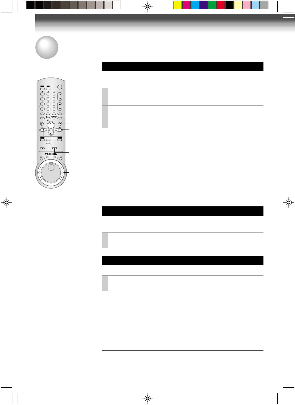 Variable speed, Variable speed playback, Picture search | Still picture, Commercial movie skip, Press ff or rew during playback, A picture freezes so that you can watch closer, Press pause/still during playback, Adjusting still picture stability, Cm skip | Toshiba W-627 User Manual | Page 20 / 34