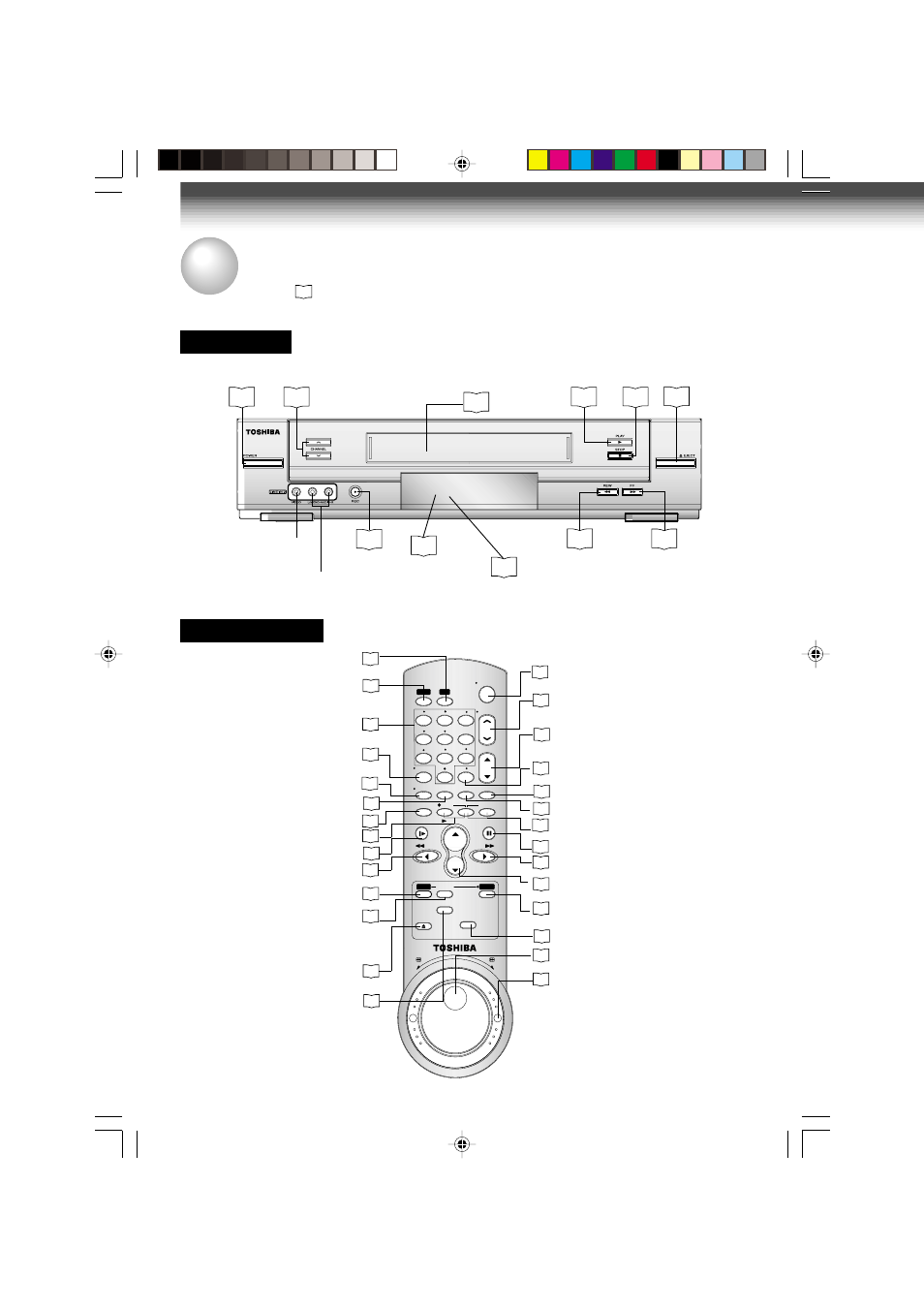 Introduction, Identification of controls, Front panel remote control | Toshiba W-627 User Manual | Page 8 / 34