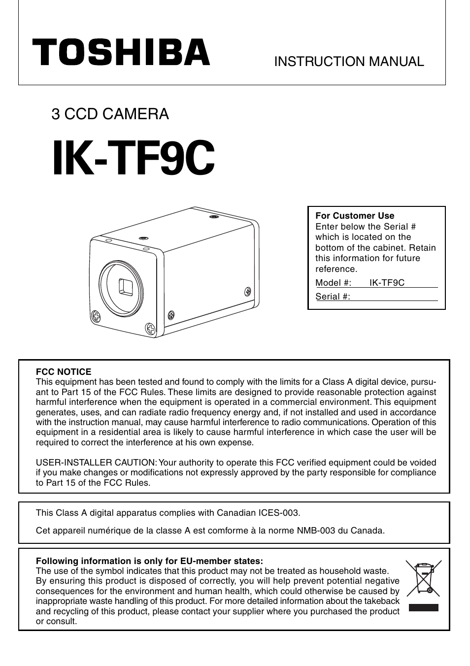 Toshiba IK-TF9C User Manual | 32 pages