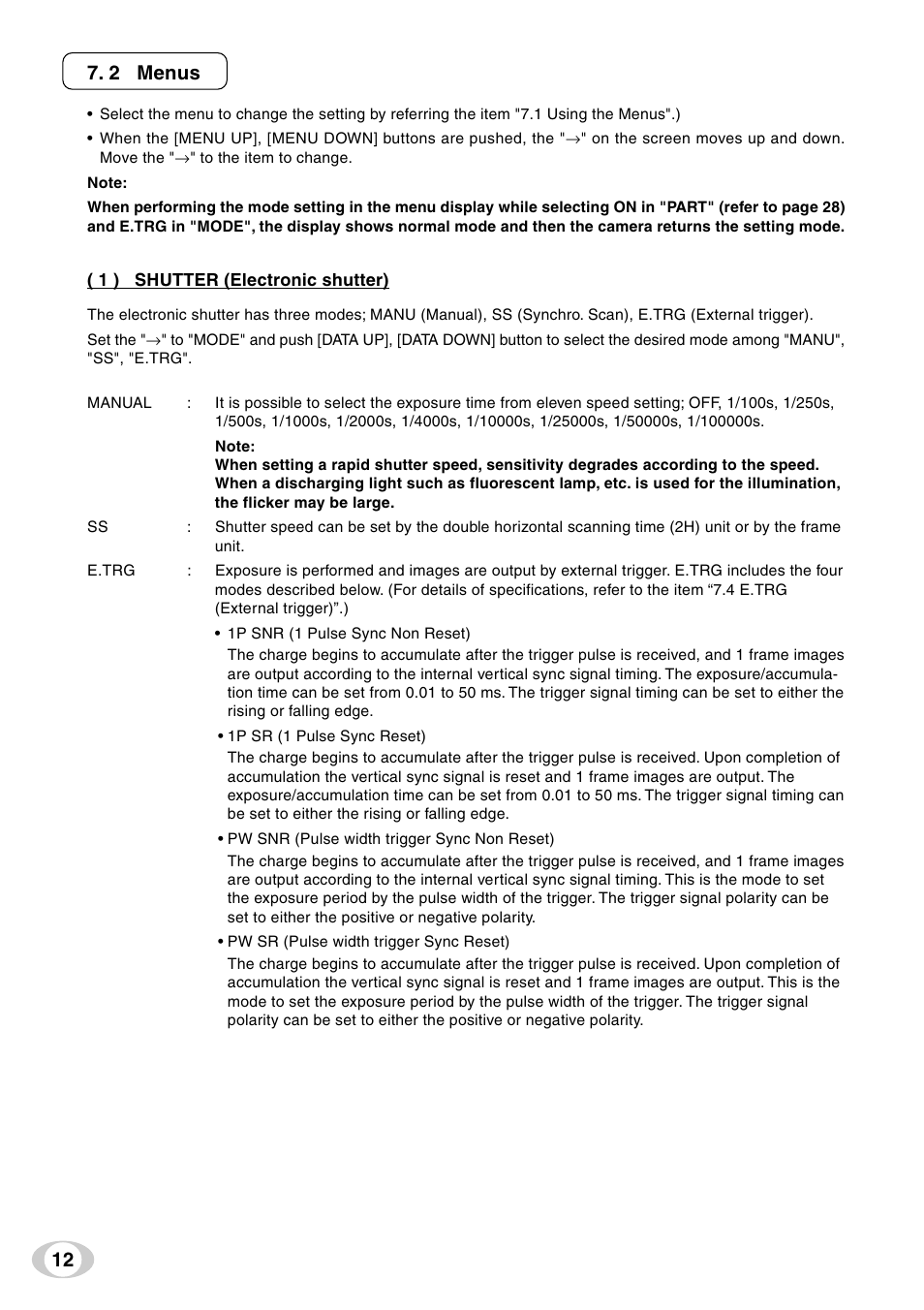 12 7. 2 menus | Toshiba IK-TF9C User Manual | Page 12 / 32