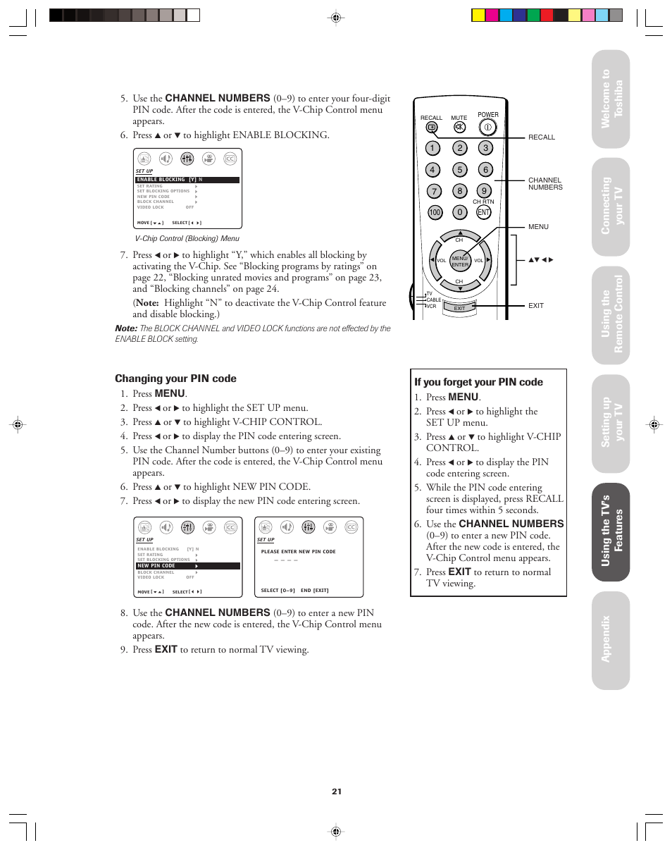 Toshiba 32AF13 User Manual | Page 21 / 40