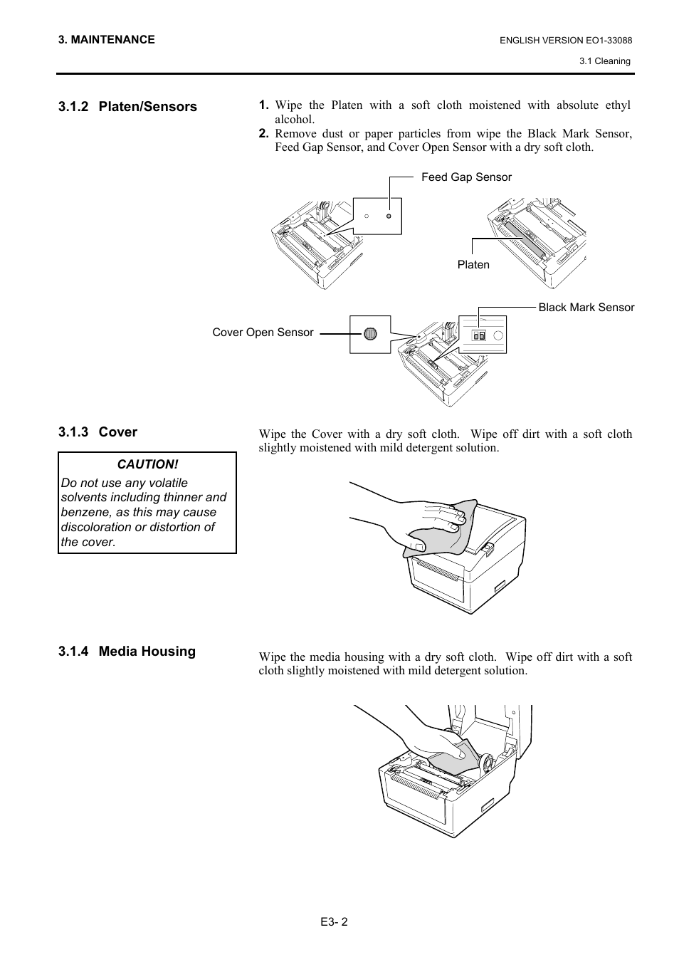 2 platen/sensors, 3 cover, 4 media housing | Toshiba B-EV4D SERIES User Manual | Page 30 / 46