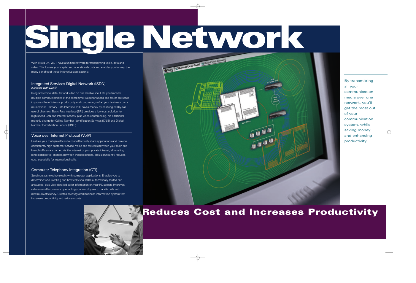 Ingle network s, Reduces cost and increases productivity | Toshiba DK40i User Manual | Page 3 / 7