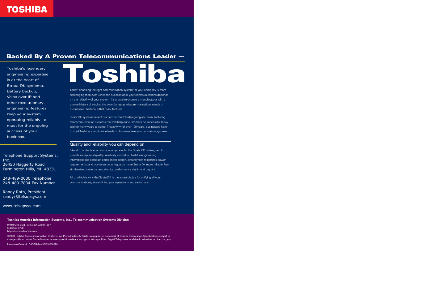 Toshiba | Toshiba DK40i User Manual | Page 7 / 7