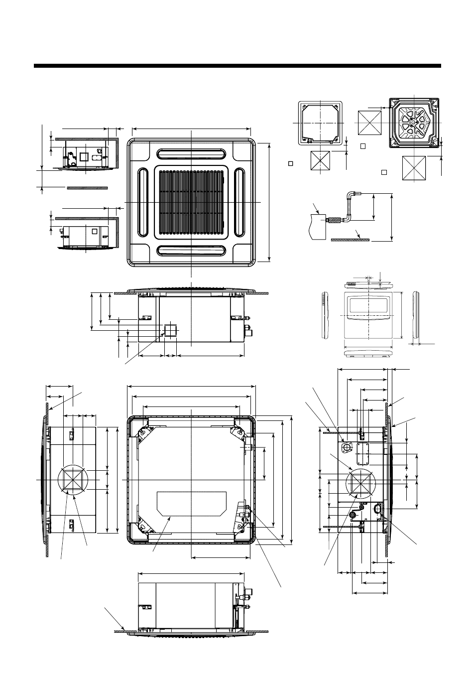 Dimensional view | Toshiba MMU-AP0071MH User Manual | Page 9 / 32