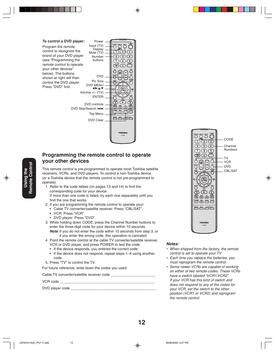 Toshiba 26AF45C User Manual | Page 12 / 36