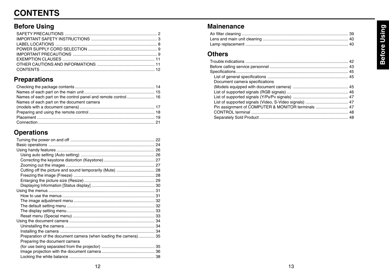 Toshiba TLP-T70M (XGA) User Manual | Page 7 / 26