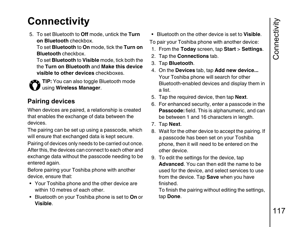 Connectivity, Connectivity 117 | Toshiba Portege G810 User Manual | Page 118 / 180