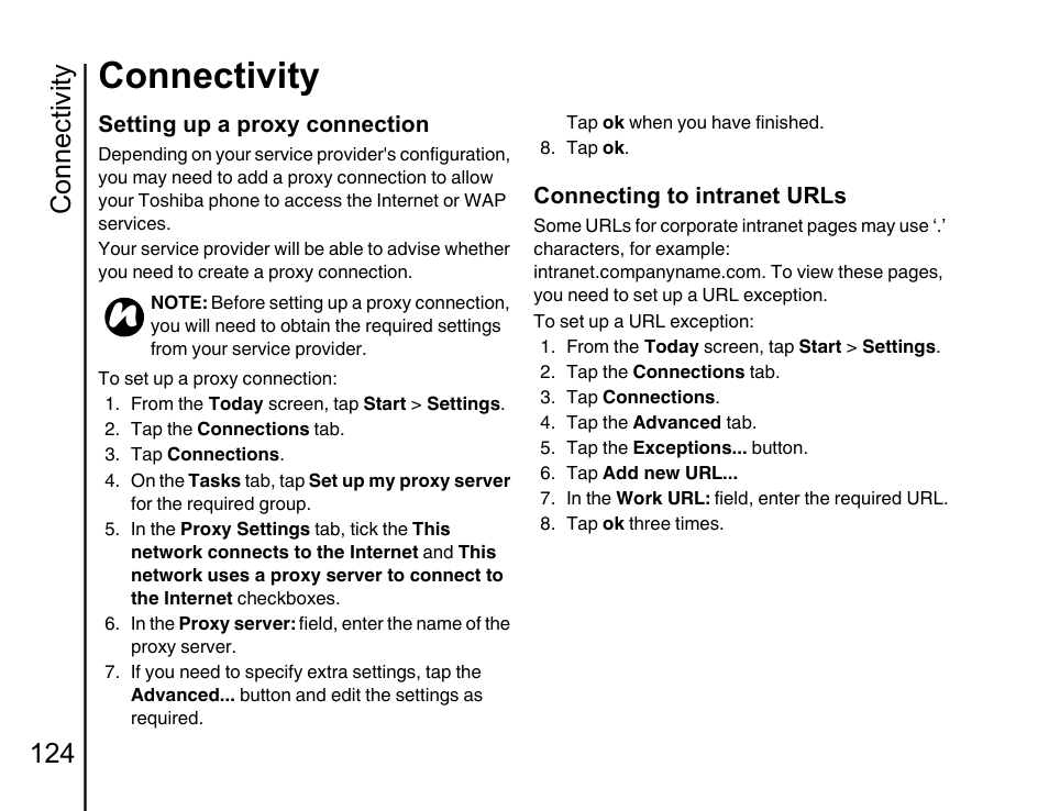 Connectivity, Connectivity 124 | Toshiba Portege G810 User Manual | Page 125 / 180