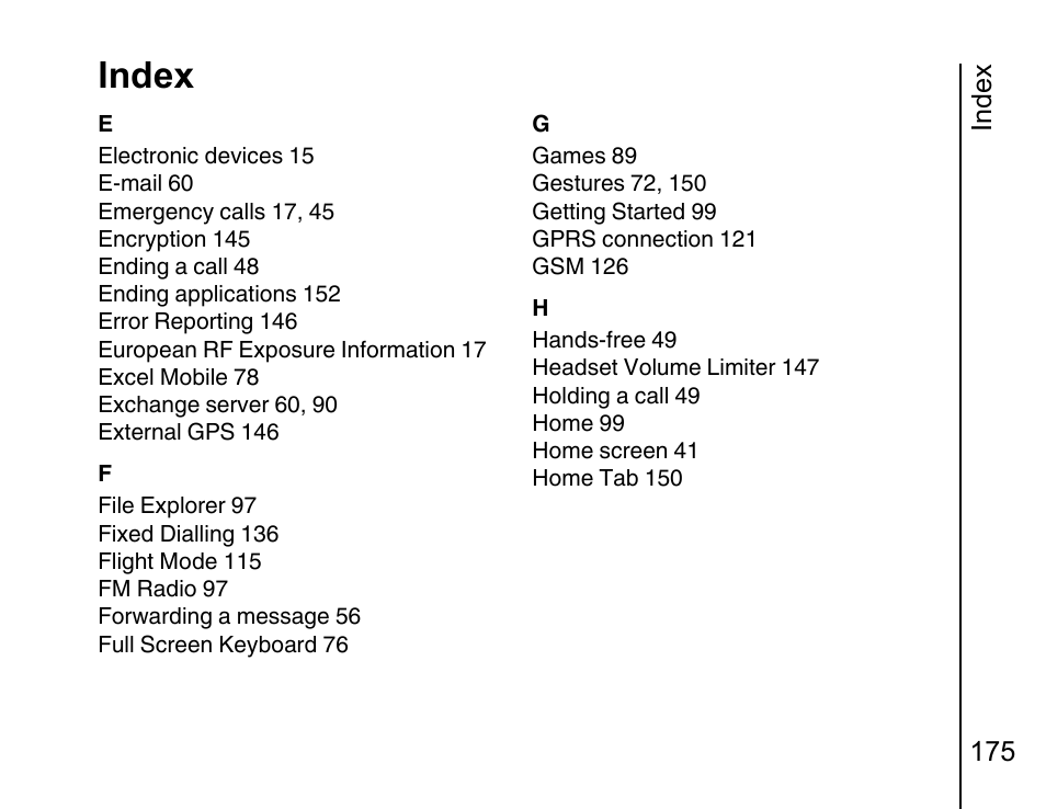 Index, Index 175 | Toshiba Portege G810 User Manual | Page 176 / 180